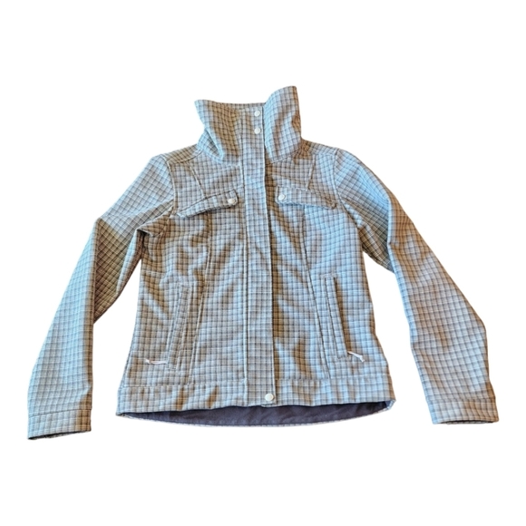 The North Face moonlight gray Wildcat soft shell plaid winter jacket M - Picture 2 of 16